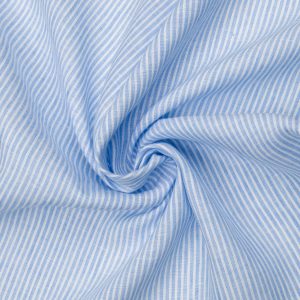 Tkanina odzieżowa lniana Julia L-3033-62 Błękitne paski [43003]