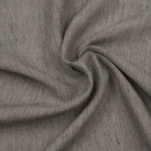 Tkanina odzieżowa lniana Julia L-3034-101 Czarnobeżowe prążki [43003]