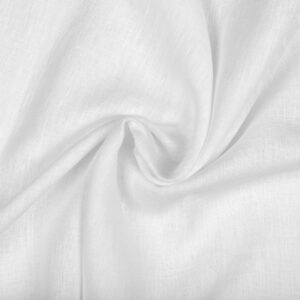 Tkanina odzieżowa - dekoracyjna lniana Oskar Biały optyczny [LO0003]