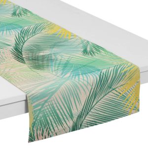 Bieżnik lniano-bawełniany wzór Kolorowe Palmy [40x140]