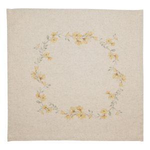 Serwetka lniano-bawełniana wzór Wiosenne Żółte Kwiaty [40x40]
