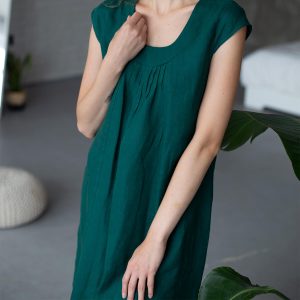 sukienka-lniana-zielona-klasyczna-III