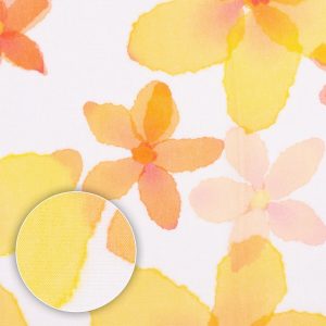 Tkanina lniana Natalia z drukiem cyfrowym - wzór Żółte kwiatki [LO170]