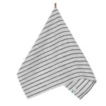 Lniany ręcznik kuchenny biało-czarny w paski [45x65]